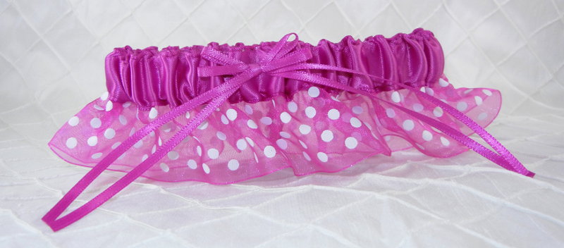 Fuchsia Polka Dot Garter